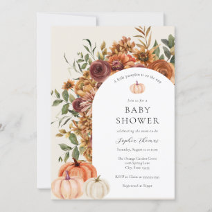 Arch Automne Citrouille Baby shower Invitation