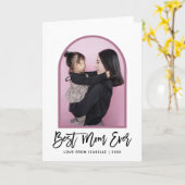 Arch Best Mom Ever Script Photo carte mère jour (Fleur jaune)