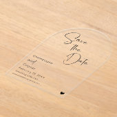 Arch Bewaar de datum Modern Script Wedding Acryl Uitnodigingen (Laagn)
