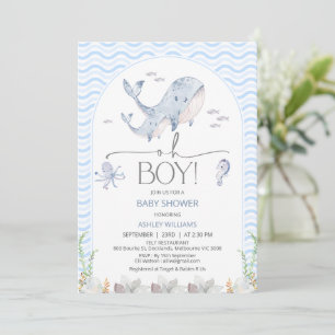 Arch Blue Oh Boy onder Zee Baby shower Kaart