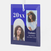 Arch Blue Photo Afstuderen Glas Ornament (Voorkant links)