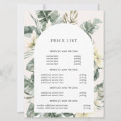 Arch Boho de verdure moderne | Carte tarifaire (Devant)