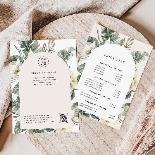 Arch Boho de verdure moderne | Carte tarifaire