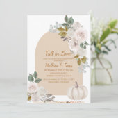 Arch Boho Floral Pumpkin Verliefd Kaart (Staand voorkant)