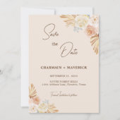 Arch Boho Pampa Gedroogd Gras  Save The Date (Voorkant)