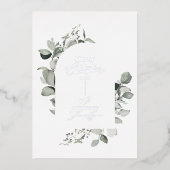 Arch botanical elegant modern kerstscript folie feestdagenkaart (Voorkant)