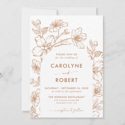 Arch Botanical Floral Faire-part de mariage (Devant)