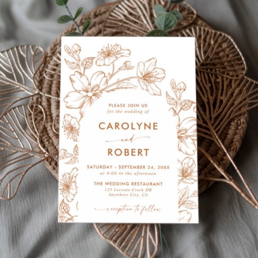 Arch Botanical Floral Faire-part de mariage