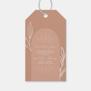 Arch Botanical Terracotta Weddenschap Bedankt Cadeaulabel