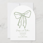 Arch Bow Sage Green Enregistrer la date Invitation (Devant)