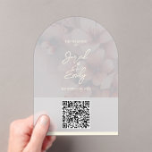 Arch Cherry Blossom Huwelijksuitnodiging QR Code Acryl Uitnodigingen (Insitu (Draagbaar))