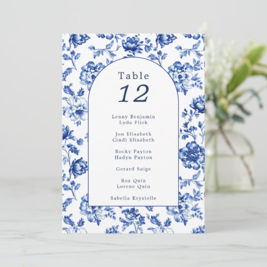 Arch Delfts Blauw Tafel Zittabel Grafiek Kaart (Staand voorkant)