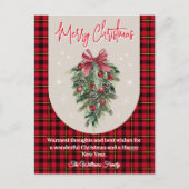 Arch  dennenboom rode buffel plaid kerst briefkaart (Voorkant)