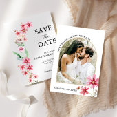 Arch Dusty roze Wildflower Bruiloft Save The Date Kaart