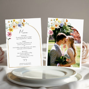 Arch fleur sauvage Carte de menu Mariage photo B