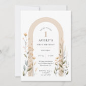 Arch Fleur sauvage Invitation d'anniversaire (Devant)