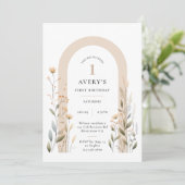 Arch Fleur sauvage Invitation d'anniversaire (Debout devant)
