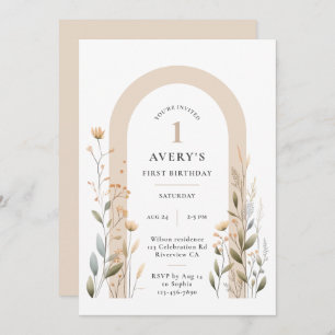 Arch Fleur sauvage Invitation d'anniversaire
