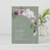 Arch Florals Wedding Sage Green D967 Kaart (Staand voorkant)