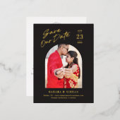 Arch FOIL Wedding Enregistrer La Date Carte Postal (Recto/Verso)