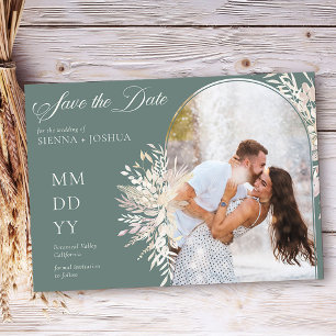 Arch Foto Botanisch Loof Saliegroen Horizontaal Save The Date