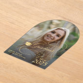 Arch foto goud afstuderen script afstuderen acryl uitnodigingen (Laagn)