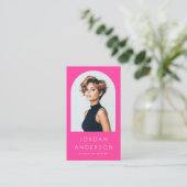 Arch foto modern minimalistische QR code logo hot  Visitekaartje (Staand voorkant)