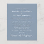 Arch Foto Stoffig Blauw Bruiloft Receptie Uitnodig (Achterkant)