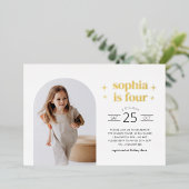 Arch Foto Verjaardag Uitnodiging Landschap Goud (Staand Voorkant)