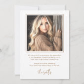 Arch foto wit retro afstudeerder afstuderen aankondiging (Achterkant)