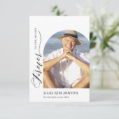 Arch fotokalligrafie script sympathie begrafenis bedankkaart (Staand voorkant)