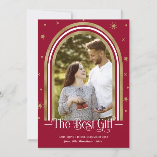 Arch Frame Noël Grossesse Faire-part (Devant)