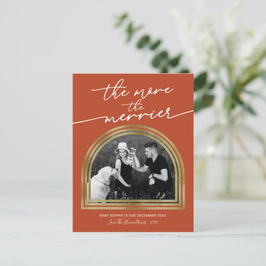 Arch Frame Noël Grossesse Faire-part (Debout devant)