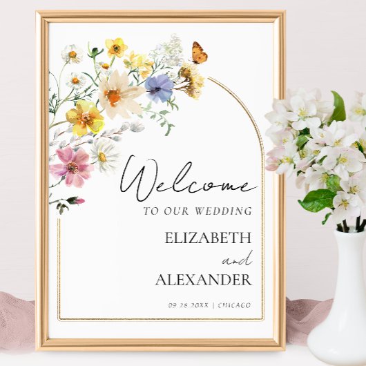Arch Gold fleur sauvage | Affiche de bienvenue Mar