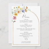 Arch Gold fleur sauvage | Carte de menu Mariage Bo (Devant)