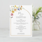 Arch Gold fleur sauvage | Carte de menu Mariage Bo (Debout devant)