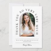 Arch Graduation Carte de remerciements noir et bla (Devant)