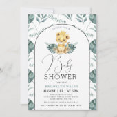 Arch Green Foliage Lion Baby shower Kaart (Voorkant)