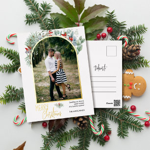 Arch Greenery Merry-kerstfoto Folie Feestdagen Briefkaart