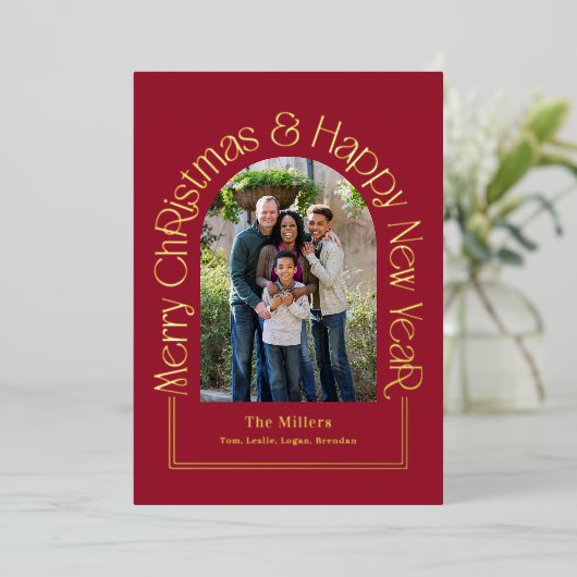 Arch Greeting VÉRITABLE FOIL Carte de Noël (Debout devant)