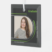 Arch Grey Green Photo Afstuderen Glas Ornament (Voorkant links)