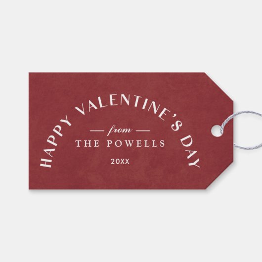 Arch Heart Valentijnsdag Foto Gift Label - Currant Cadeaulabel (Voorkant (Horizontaal))
