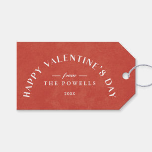 Arch Heart Valentijnsdag Foto Gift Label - Rood Cadeaulabel