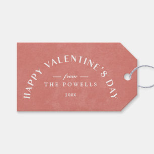 Arch Heart Valentijnsdag Foto Gift Label - Zalm Cadeaulabel