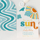 Arch Here Comes The Sun Baby Shower Invitation