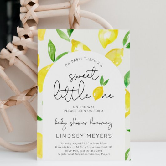 Arch Lemon Baby shower Invitation Kaart