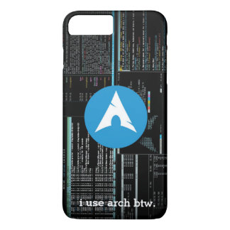 Arch Linux Disk Logo - Liquid Carbon Dark iPhone 8 Plus / 7 Plus Hoesje