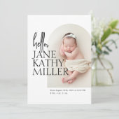 Arch minimal moderne Faire-part de naissance photo (Debout devant)
