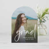 Arch Minimalist Photo Afstuderen Kaart (Staand voorkant)