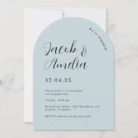 Arch Modern Dusty Blue Engagement Party